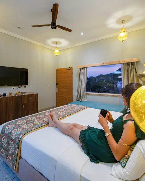 Bamboo Saa Resort & Spa, Udaipur - Rooms - 340 Sqft 32 Sqmt Mountain View Double Bed 33