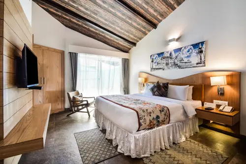 Bamboo Saa Resort & Spa, Udaipur - Rooms - 480 Sqft 45 Sqmt Mountain View King Bed 21